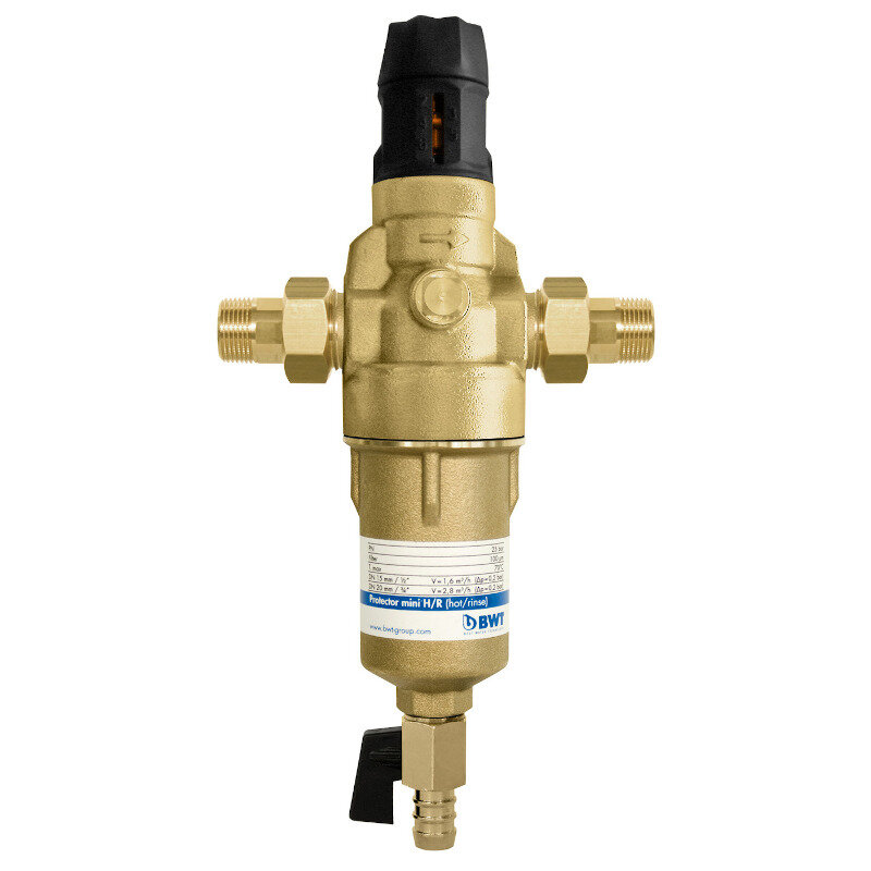 Фильтр промывной BWT Protector mini HWS 3/4 100 мкм латунная колба
