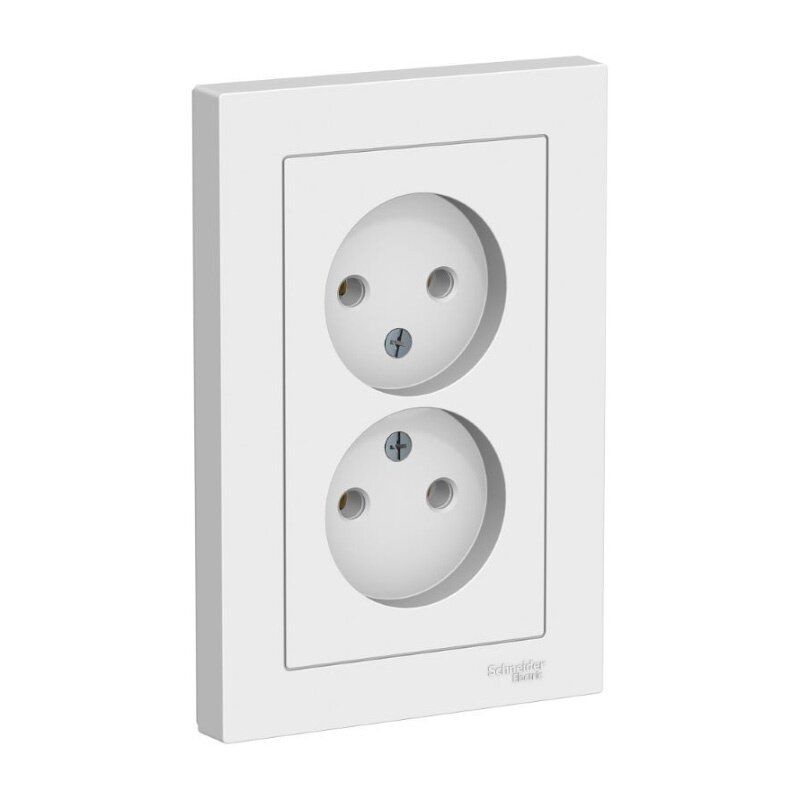 Розетка в сборе с/у Atlasdesign ATN000120, 2 гнезда, б/з, 16А, IP20