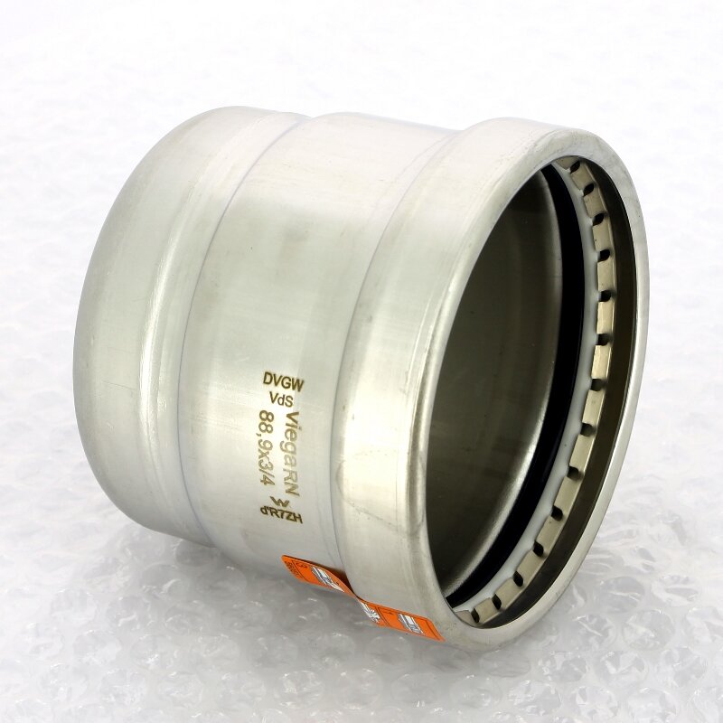 Заглушка Sanpress Inox XL VIEGA 89x3/4 нерж.сталь с отверстием, внутренняя резьба