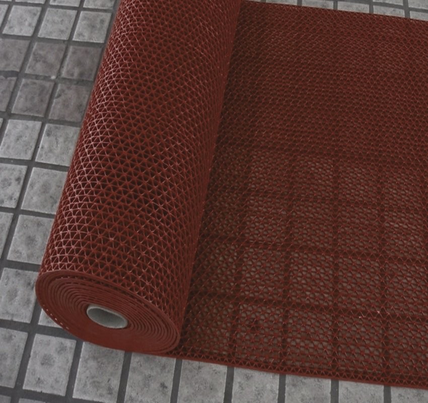 Противоскользящее покрытие Зиг-Заг Коричневое 1,2 х 5 м без подложки (сквозные ячейки), толщина 4,5мм