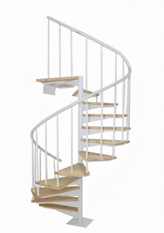 Лестница винтовая комбинированая межэтажная ЛЕС-1,8 белая