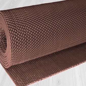 Противоскользящее покрытие Зиг-Заг Коричневое 1,2 х 2,5 м без подложки (сквозные ячейки), толщина 4,5мм