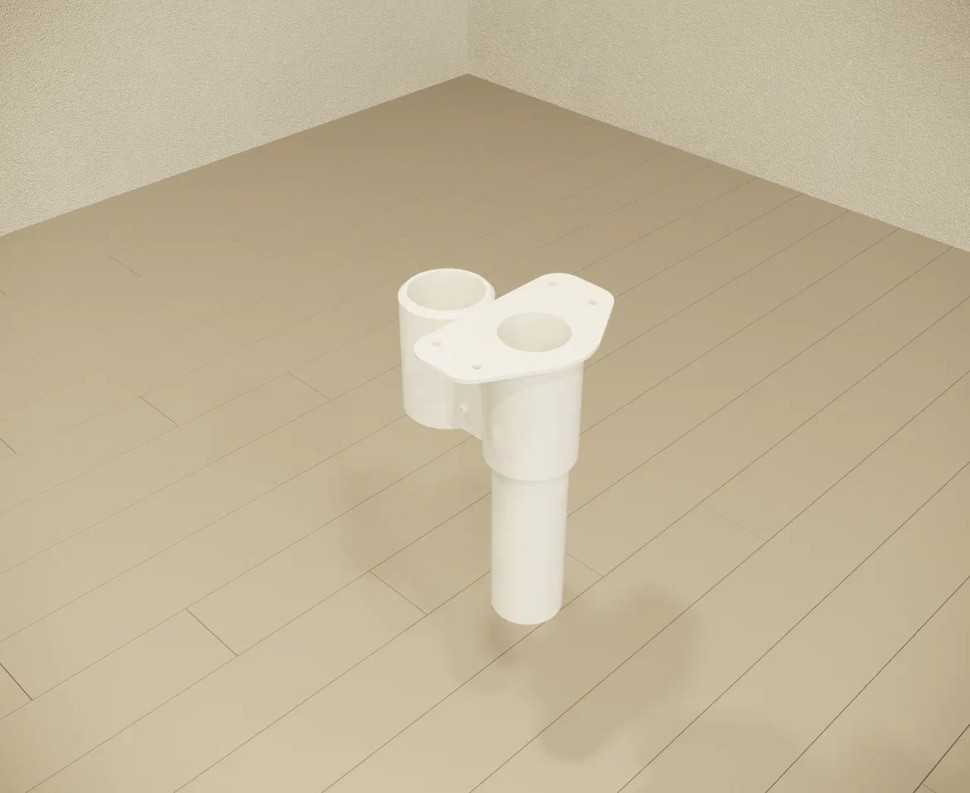 Поворотная модульная лестница Гусиный шаг LOFT White 600 мм ясень сращенный 2200–2750 мм