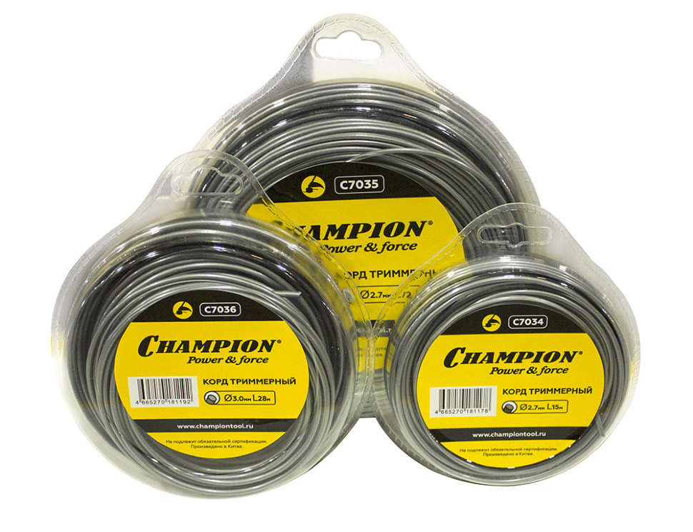 Корд триммерный Champion Aluminium 3.0 мм х 28 м (круглый)