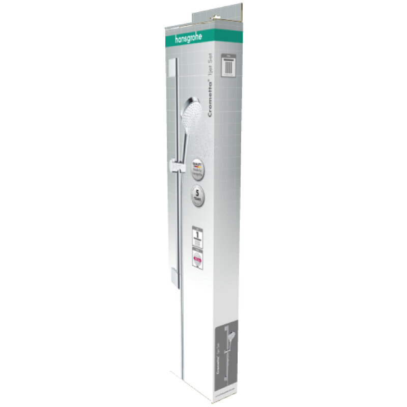 Душевой гарнитур HansGrohe HG Crometta 1jet со штангой 65 см белый/хром