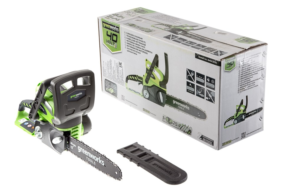 Пила цепная аккумуляторная G-MAX 40V GREENWORKS G40CS30