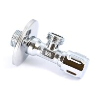 Вентиль НН 1/2 Uni-Fitt для подключения бачков / смесителей, хромированный, рукоятка металл
