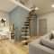 Поворотная модульная лестница Гусиный шаг LOFT Black 600 мм. Береза мультиплекс, высота 2600–3250 мм.