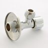Вентиль Н-обжим Uni-Fitt 1/2 х 10 мм (3/8) для подключения бачков / смесителей, хромированный, рукоятка пластик