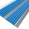 Противоскользящая полоса-порог с двумя вставками 70 мм/5,5 мм голубая 1 метр