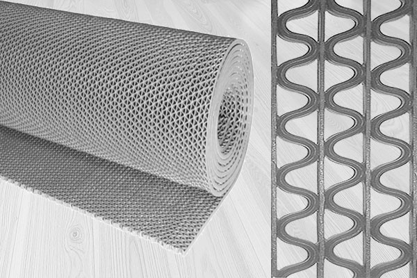 Противоскользящее покрытие Зиг-Заг Серое 0,9 х 2,5 м без подложки (сквозные ячейки), толщина 4,5мм