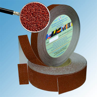 Самоклеющаяся абразивная лента SlipStop Systems коричневая 50 мм 18,3 м/рулон