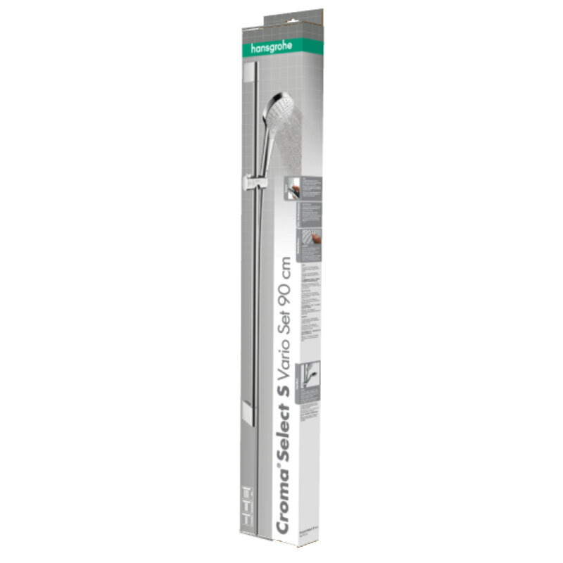 Душевой гарнитур HansGrohe HG Croma Select S Vario со штангой 90 см белый/хром