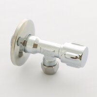 Вентиль Н-обжим Uni-Fitt 1/2 х 10 мм (3/8) для подключения бачков / смесителей, хромированный, рукоятка металл