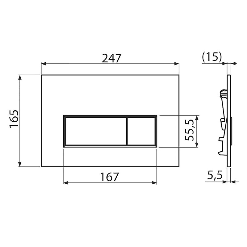 Кнопка смыва Alcaplast M572 пластик матовый хром