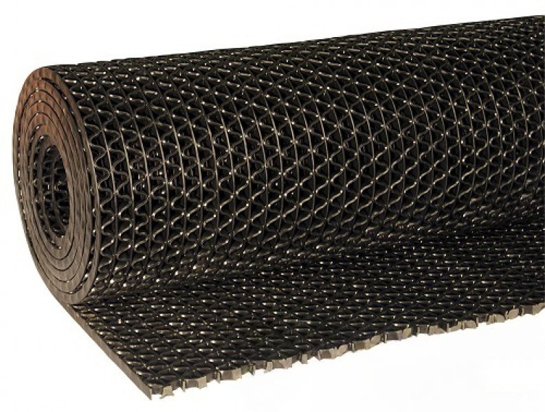Противоскользящее покрытие Зиг-Заг Черное 0,9 х 5 м без подложки (сквозные ячейки), толщина 4,5мм