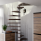 Винтовая лестница Spiral Loft White D140, левая. Проём 1430×1430 мм, высота 2730–2990 мм. Береза мультиплекс.