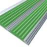 Противоскользящая полоса-порог с двумя вставками 70 мм/5,5 мм зеленая 1 метр