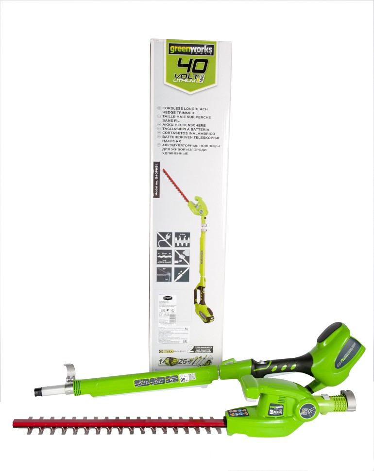 Кусторез телескопический аккумуляторный G-MAX 40V GREENWORKS G40PH51
