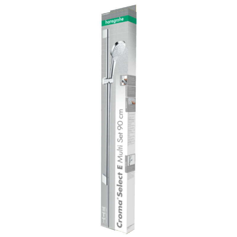Душевой гарнитур HansGrohe HG Croma Select E Multi со штангой 90 см белый/хром