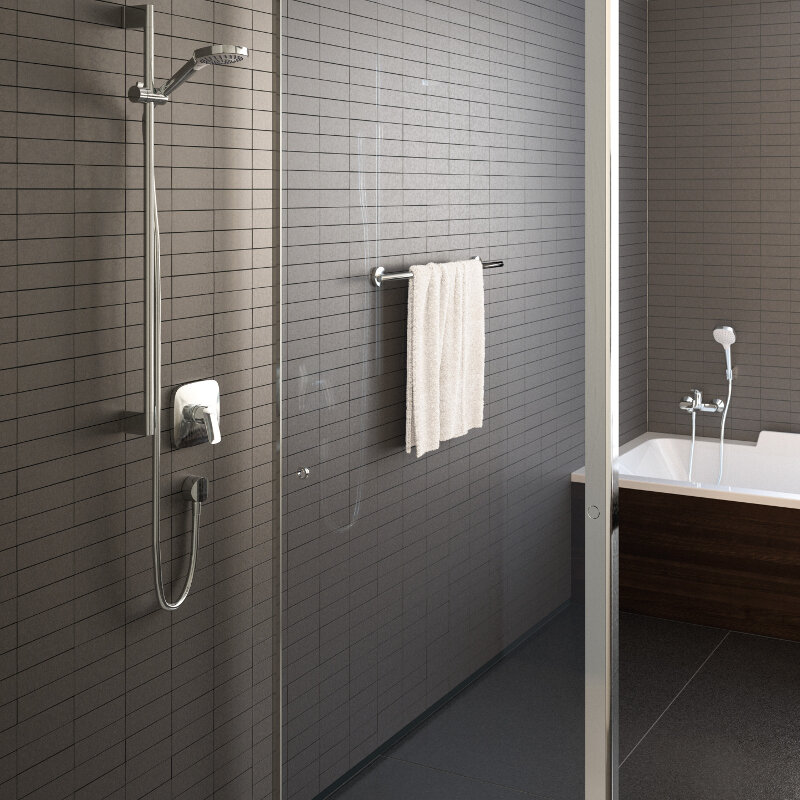 Душевой гарнитур HansGrohe HG Croma Select E Multi со штангой 90 см белый/хром