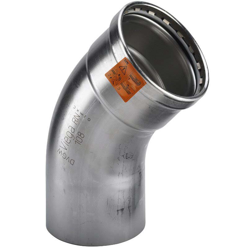 Угол-вставка пресс 45 град. нержавеющая сталь Sanpress Inox XL VIEGA 108