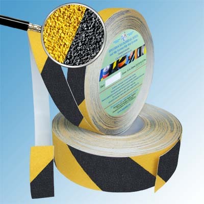 Самоклеящаяся сигнальная абразивные лента Antislip Systems черно-желтая 50 мм 18,3 м/рулон