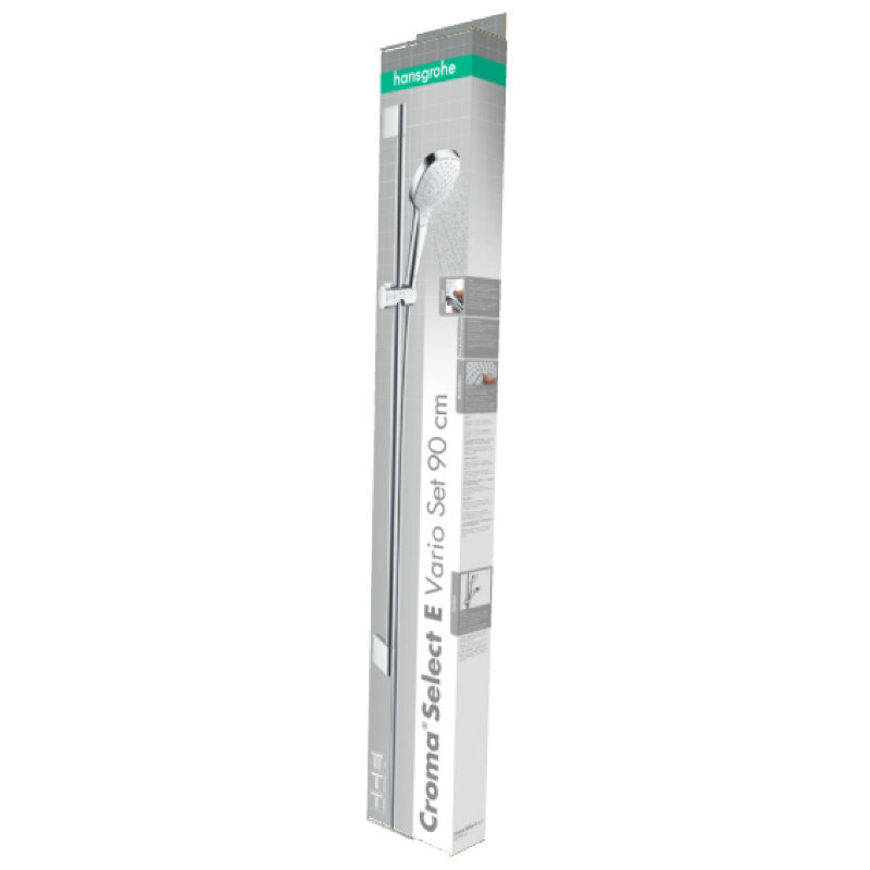 Душевой гарнитур HansGrohe HG Croma Select E Vario со штангой 90 см белый/хром