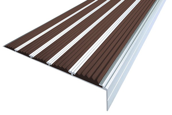 Противоскользящий угол с пятью вставками 160 мм/6 мм/30 мм темно-коричневый 3 метра