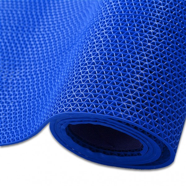 Противоскользящее покрытие Зиг-Заг Синее 0,9 х 5 м без подложки (сквозные ячейки), толщина 4,5мм