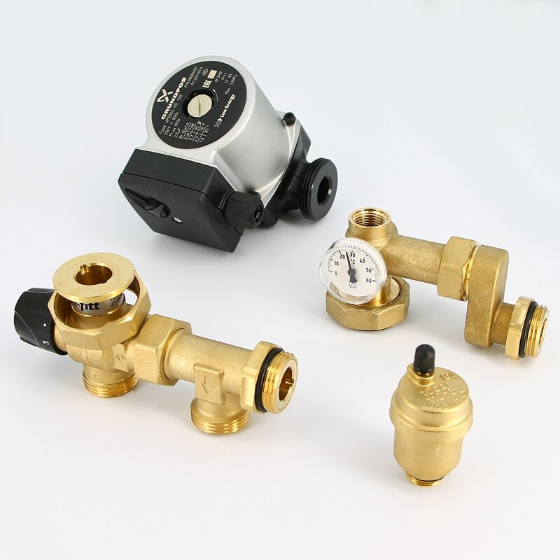 Насосно-смесительная группа UNI-FITT DN25, с 3-х ход. клапаном, Grundfos UPSO 25-65 180