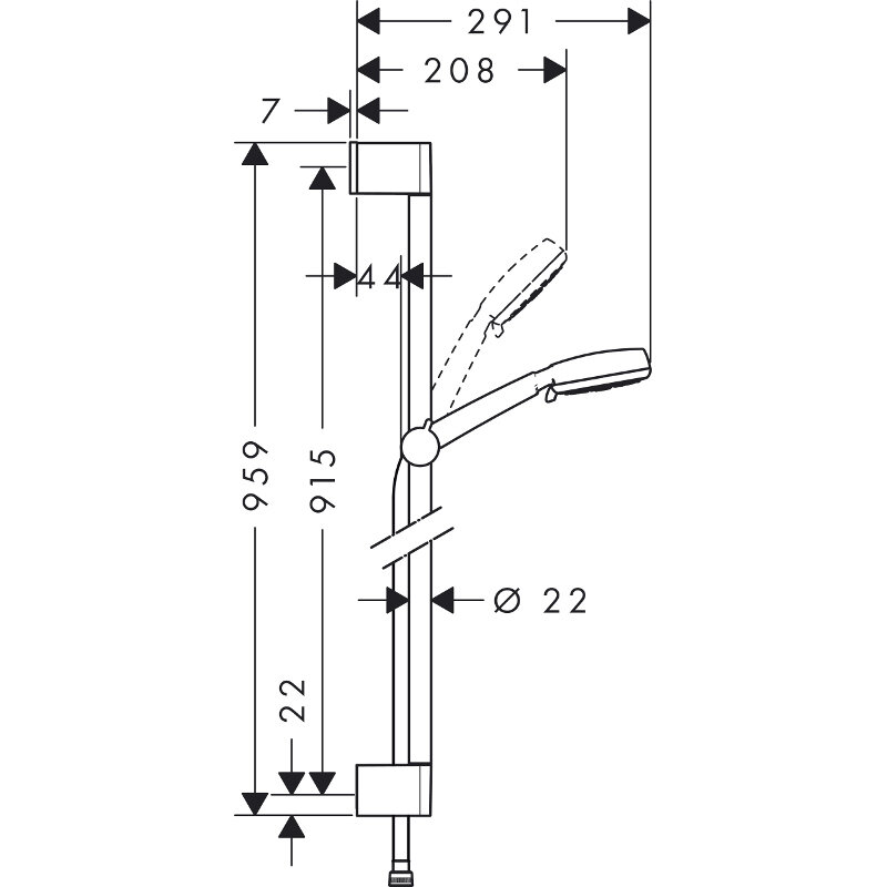 Душевой гарнитур HansGrohe HG Crometta 100 Multi 90 см белый/хром