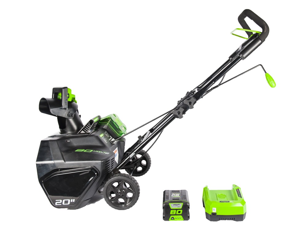 Снегоуборщик бесщеточный 51 см 80V GREENWORKS GD80SB с АКБ 4 А/ч и ЗУ