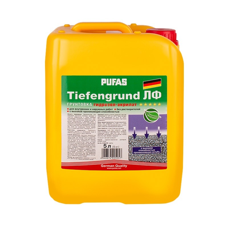 Грунтовка-ГидрозолАкрилат Pufas Tiefgrund глуб. проникновения (5 л)