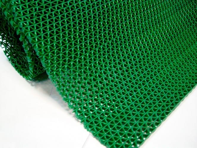 Противоскользящее покрытие Зиг-Заг Зеленое 0,9 х 5 м без подложки (сквозные ячейки), толщина 4,5мм