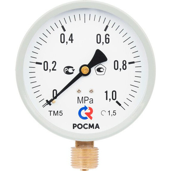 Манометр Росма ТМ-510 P.00 100/10 (1/2, 0-10 бар, 1,5) M2 радиальный