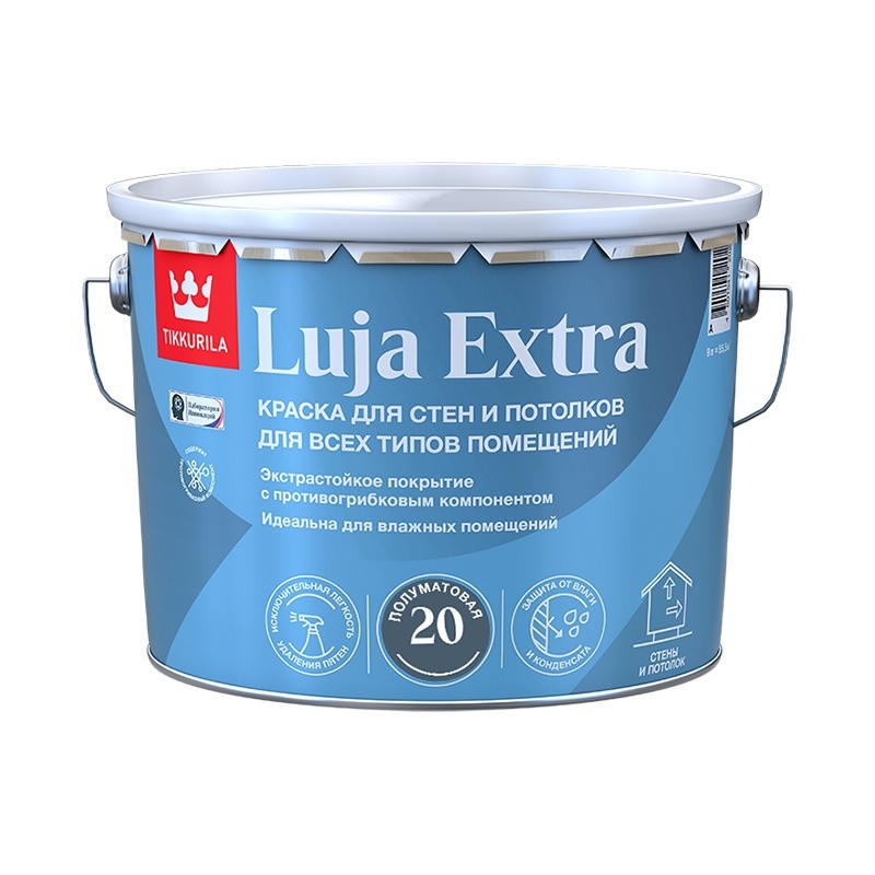 Краска экстра-стойкая Tikkurila Luja 20 базис А п/мат. (9 л)