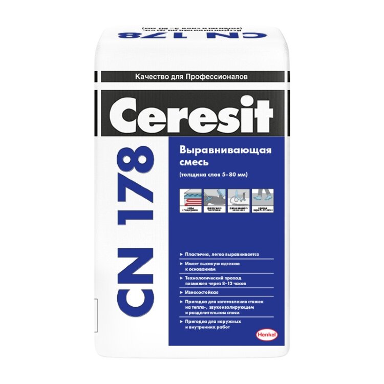 Смесь легковыравнивающаяся Ceresit CN 178, 25 кг