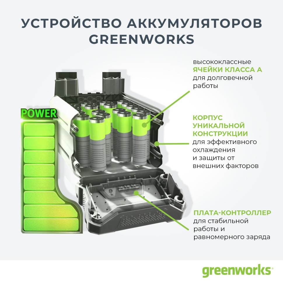 Высоторез-сучкорез аккумуляторный 60V GREENWORKS GD60PS