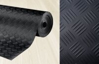 Грязесборная резиновая дорожка Шашки, толщина 3 мм, ширина 150 см 10 м/рулон