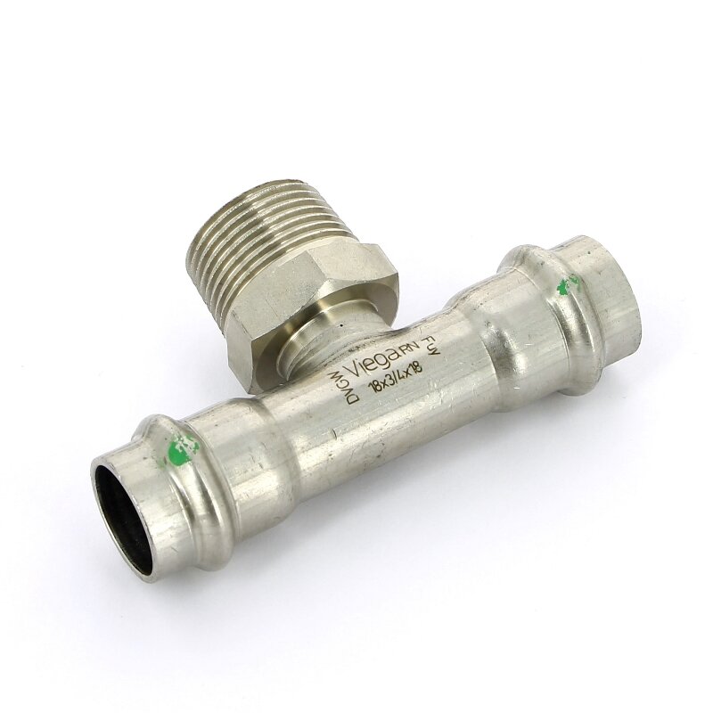 Тройник пресс-Н нержавеющая сталь Sanpress Inox VIEGA 18х3/4х18