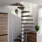 Винтовая лестница Spiral Loft White D140, правая. Проём 1430×1430 мм, высота 2940–3220 мм. Бук сращенный.