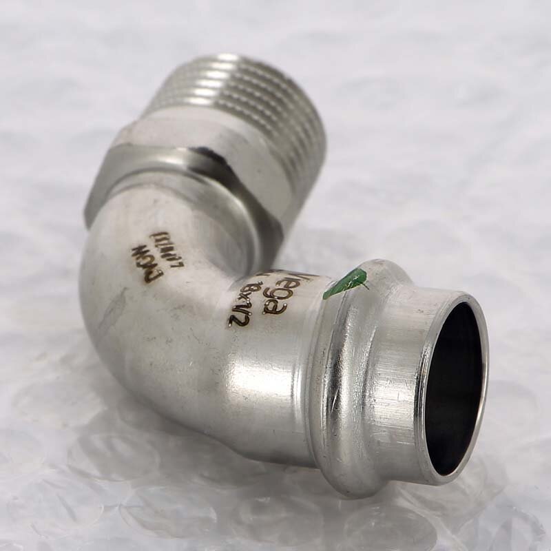Угол пресс-Н нержавеющая сталь Sanpress Inox VIEGA 18x1/2
