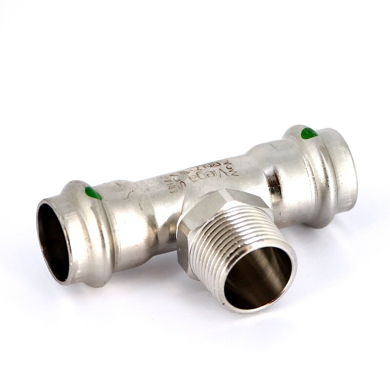 Тройник пресс-Н нержавеющая сталь Sanpress Inox VIEGA 22х3/4х22