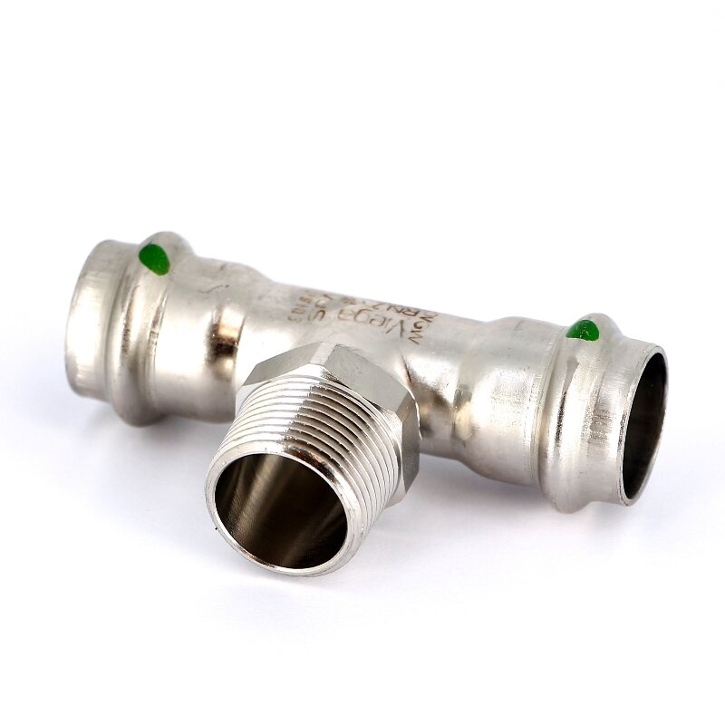 Тройник пресс-Н нержавеющая сталь Sanpress Inox VIEGA 22х3/4х22