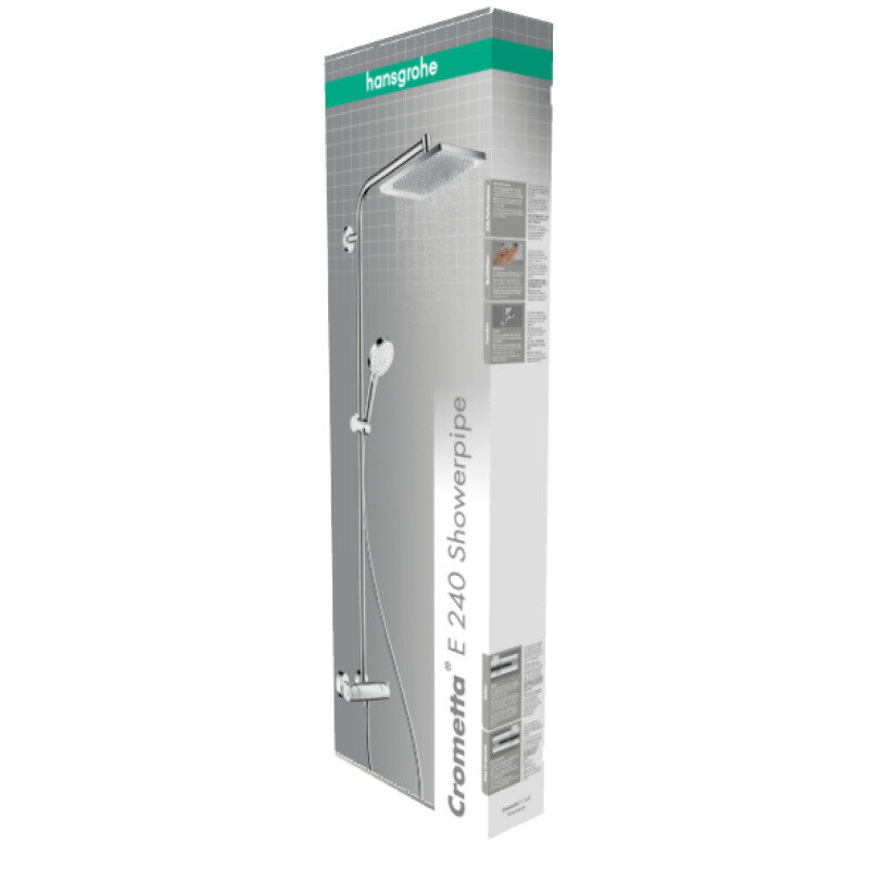 Душевая система HansGrohe HG Crometta Е 240 1jet Showerpipe с термостатом хром