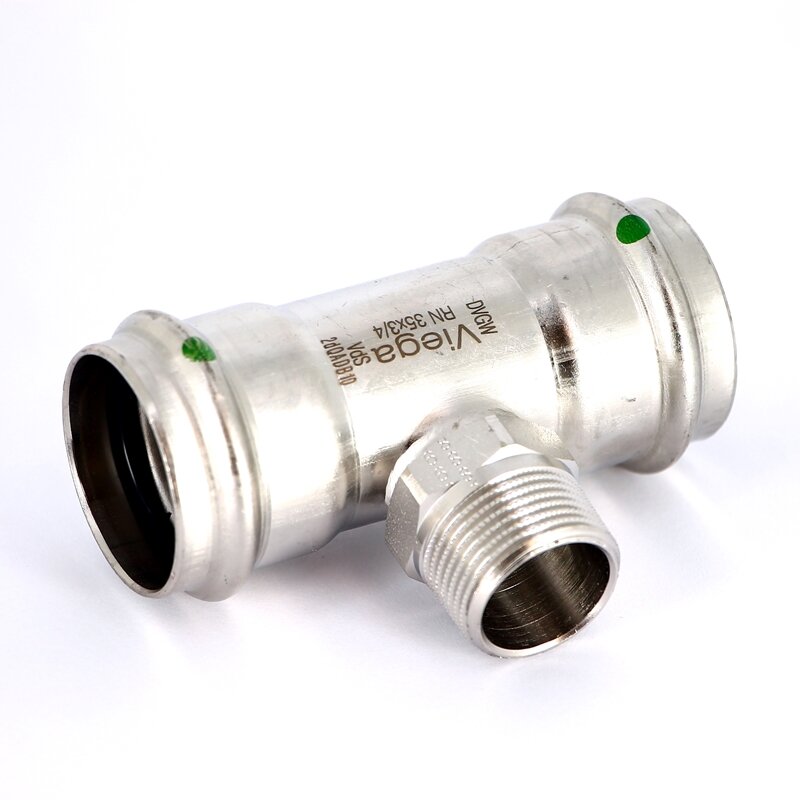 Тройник пресс-Н нержавеющая сталь Sanpress Inox VIEGA 35х3/4х35