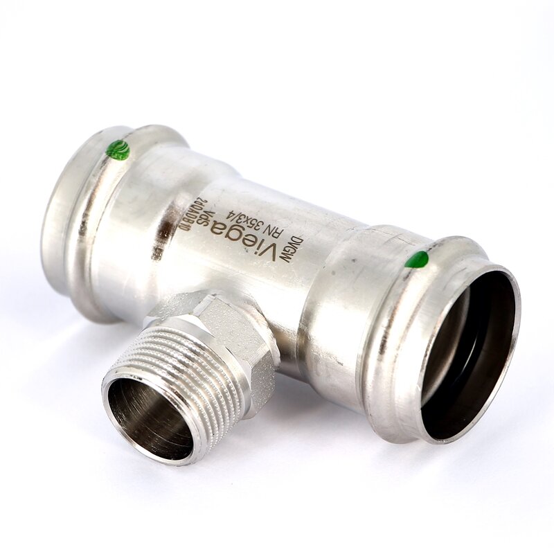 Тройник пресс-Н нержавеющая сталь Sanpress Inox VIEGA 35х3/4х35