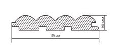 Панель стеновая реечная МДФ Stella Wave De Luxe Sandgrau 2700x119x16 (упак. 4шт = 1,285м²)