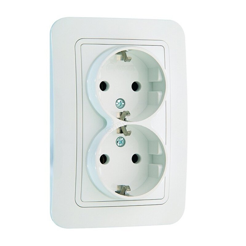 Розетка с/у Mimoza 12082, 2 гнезда, c/з, 16А, 230В, IP20